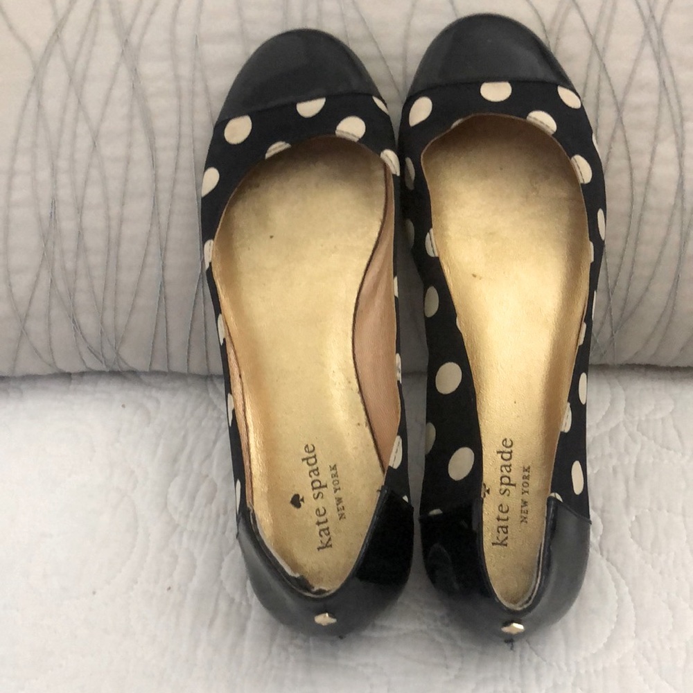 Black Kate Spade polka dotted ballet flats 8.5M